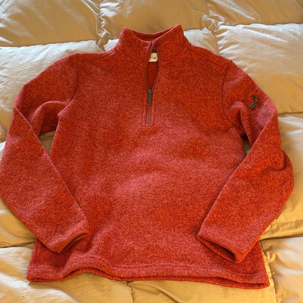 Women's Orange Quarter Zip Sweater